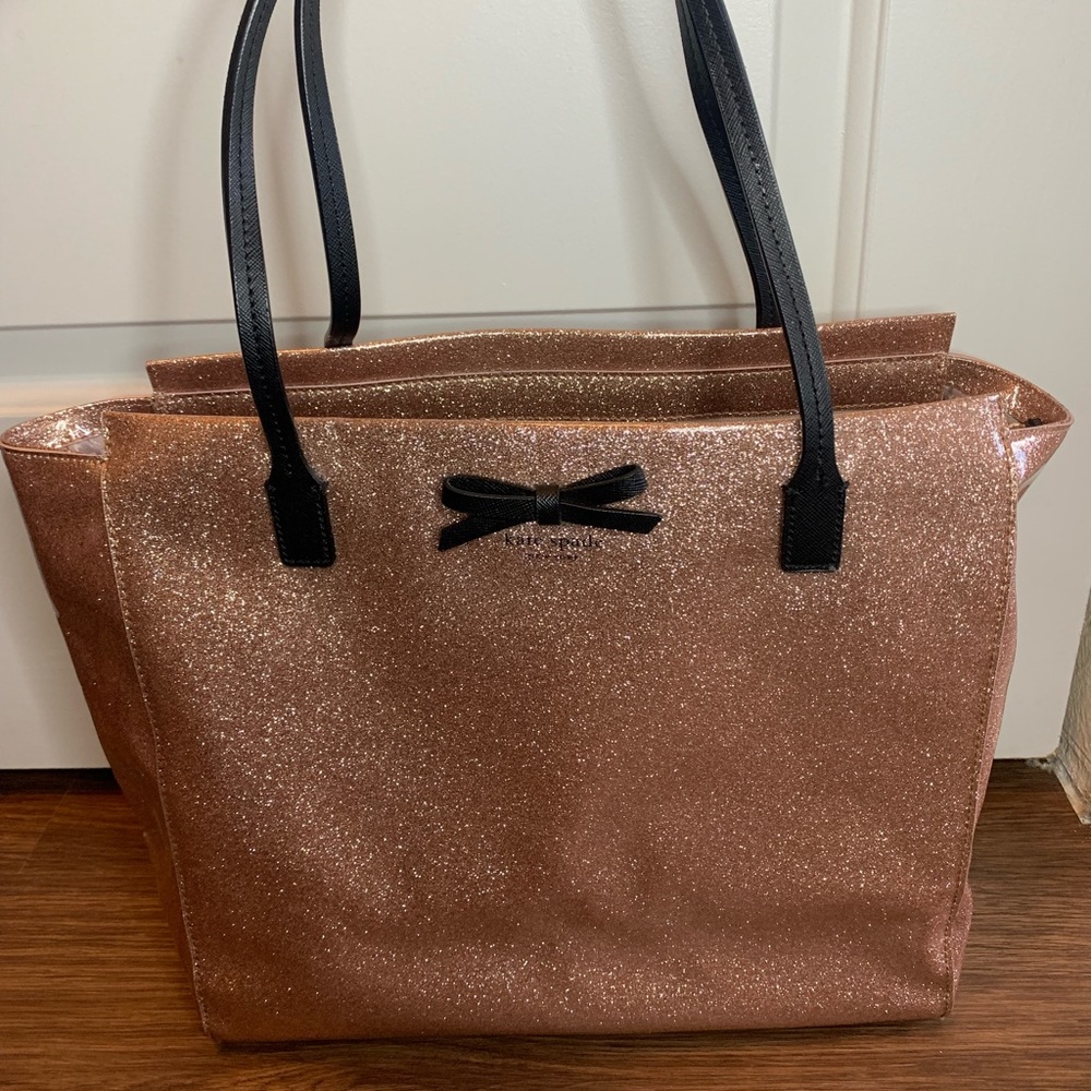 Kate Spade Rose Gold Glitter Tote